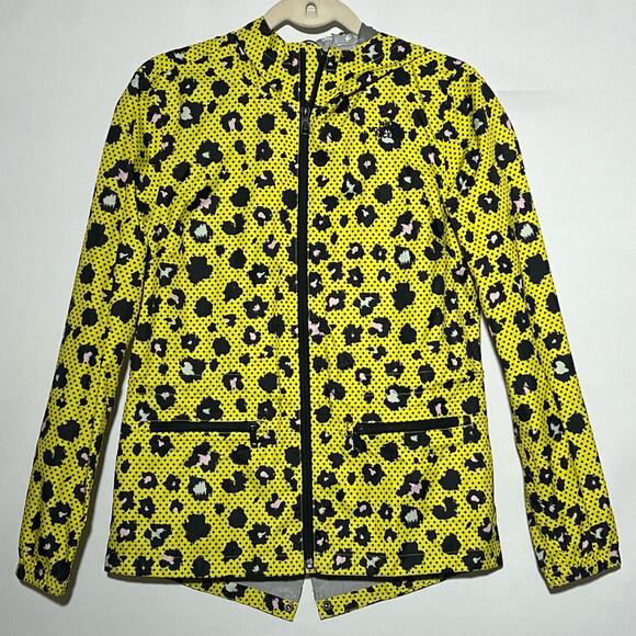 The North Face Hooded Penelope Jacket Blazing Yellow Leopard Womens Size Small - Picture 2 of 11
